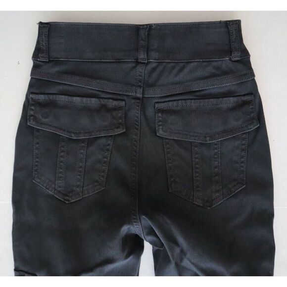 Spanx 20311Q Women's Sz XS Washed Black Stretch Twill Ankle Cargo Pants - Picture 5 of 9